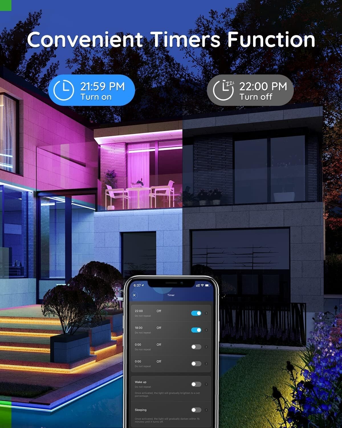 Govee WiFi Outdoor LED Strip Lights Waterproof Christmas Decorations Outdoor RGB eBay