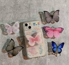 Cute Pretty Pink Colorful Butterfly phone holder grips for phones for Women