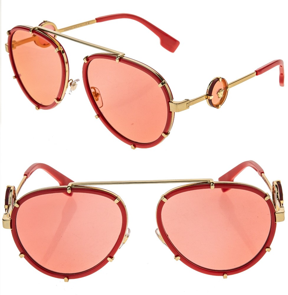 VERSACE Icon Medusa Yellow Gold Sport Neoprene String Sunglasses VE2232 2232