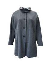 Marina Rinaldi Women's Grey Naiade Button Closure Coat Size 18w/27 Nwt