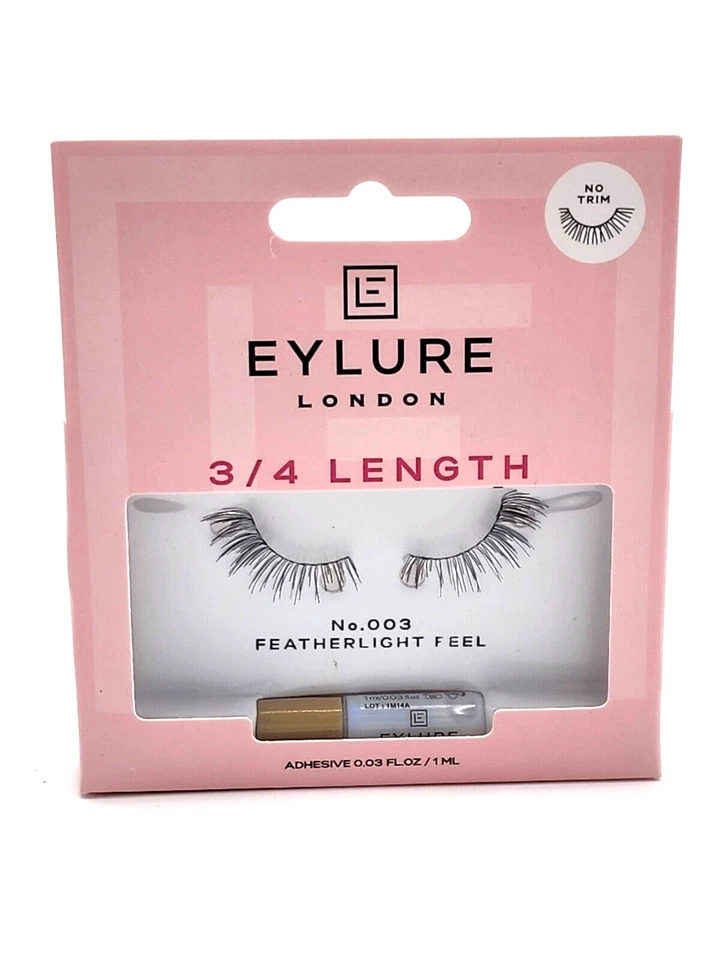2 Pack Eylure 3/4 Length Naturals 003 False Lashes Featherlight W/ Adhesive - Image 2 of 4