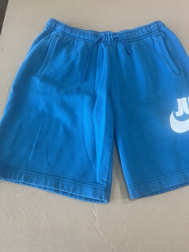 NIKE Shorts Erwachsene Größe Large blau Grafik Sweats Logo Krawatte elastischer Bund Unisex - Bild 2 von 10
