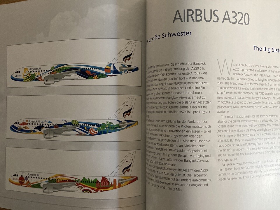 BANGKOK AIRWAYS HISTORY BOOK A320 ATR 72 DC3 DH8 ROUTE MAP STEWARDESS ...