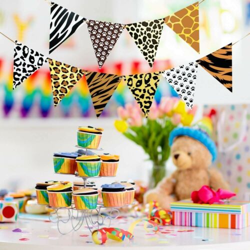 Animal Safari Banner Birthday Jungle Bunting Animal Banner Themed Decoration - Picture 3 of 3
