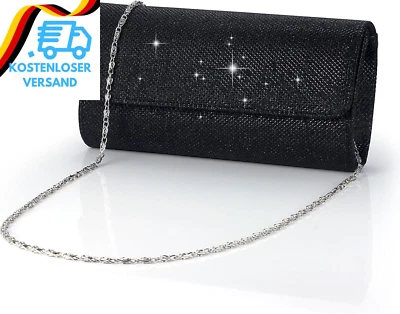 Tolenre Damen Clutch Abendtasche Silber Glitzer Kettentasche Elegante Envelope T