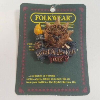 Boyds Bear  The Loyal Order Of Friends Of Boyds  Pin Brooch Lady Liberty Statue