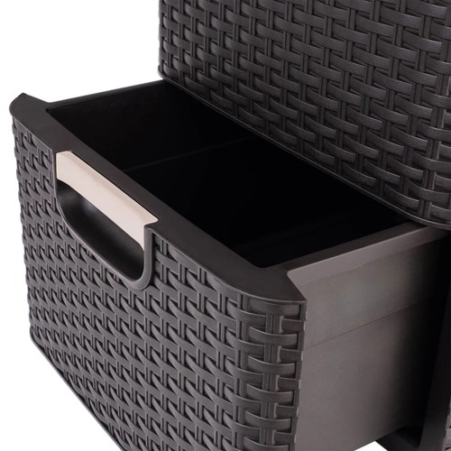 Storage Unit Chest of 4 Drawers Curver Rattan Style Organizer Bathroom Bedroom - Picture 5 of 43