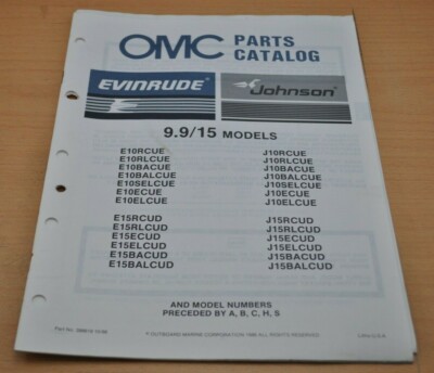 OMC 9.9/15 Models Parts Catalog 1986 Johnson Evinrude Bootsmotor Ersatzteilliste