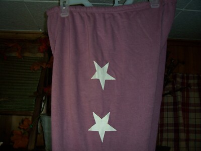 BLOOM + POP WOMENS STAR DESIGN JOGGER PANTS SIZE MEDIUM ROSEWOOD COLOR DRAWSTRIN