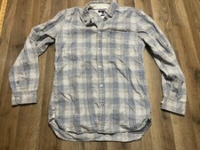 Tommy Hilfiger Shirt, Men's Size Large, Gray Blue, Plaid, Slim Fit, Button Up