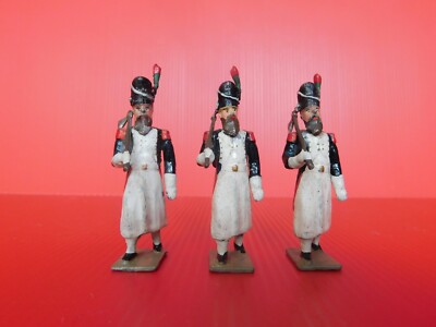 Figurines CBG Mignot 1er Empire - 3 Sapeurs Au Défilé (Plomb, 60mm, 50 Ans)