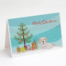 Small Greek Domestic Dog Kokoni Christmas Tree Cards Env Pk 8 CK3510GCA7P