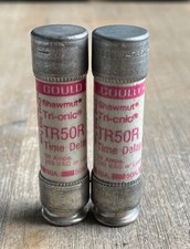 GOULD SHAWMUT TR50R TRI-ONIC TIME DELAY FUSES 50A 250VAC LOT OF 2