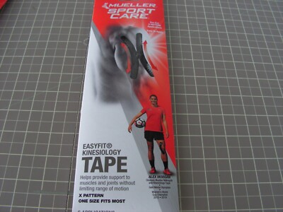 Kinesiology Tape ( 6 Pre-Cut Patterns )   X Pattern -  Black - Easyfit - Reflect