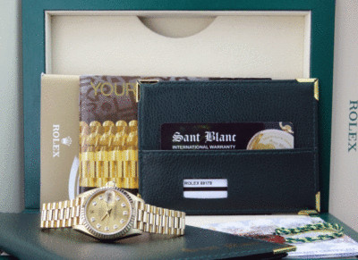ROLEX - Ladies 18kt Gold Datejust PRESIDENT Champagne DIAMOND 69178 - SANT BLANC