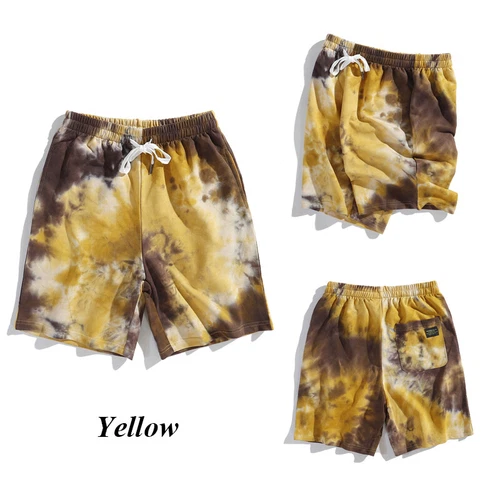 Men Tie Dye Shorts Casual Cotton Blend Loose Half Pants Streetwear Bottoms - Bild 12 von 29