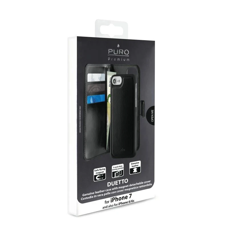 Funda Puro Piel Duetto para Apple iPhone 6 / 6s / 7 / 8 color negro - Imagen 4 de 4