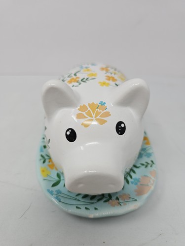 Schwein geformte Keramik Butterdose Floral Cottagecore Küche Dekor - Bild 3 von 9
