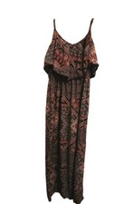 American Eagle Outfitters Dress Women's Sz Medium Boho Maxi Slit Paisley Flowy