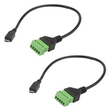 Micro USB to Screw Terminal Block Connector 2 PCS Male to 5-Pin Female