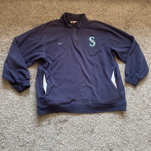 Nike Seattle Seahawks Sweater Mens Large Blue Long Sleeve 1/4 Zip Football - Picture 5 of 10