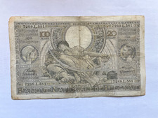 Belgium historical 100 Francs 20 Belgas Banknote