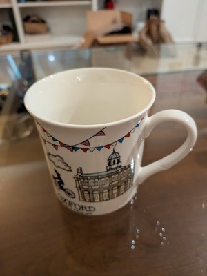 Elgate Oxford City of Dreaming Spires Souvenir Coffee Mug Bunting Bicycle