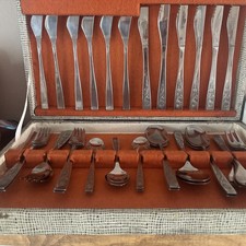 Vintage 36 Piece Arthur Price Mason Stainless Steel Cutlery Set In Original case