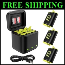 3-Pack Batteries + Charging Case for Hero Cameras