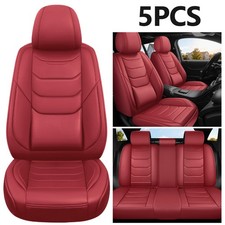 Nappa Leather Car 5 Seat Covers Waterproof Auto Interior Protector Universal Fit