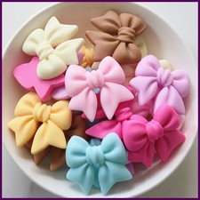 10PCS Cartoon Colorful Bow Resin Decoration Crafts Flatback Cabochon