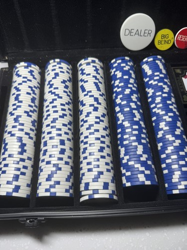 Poker Chips 11,5 Grammi Poker Chip Set Texas Blackjack Gioco con Custodia in Alluminio - Foto 4 di 7