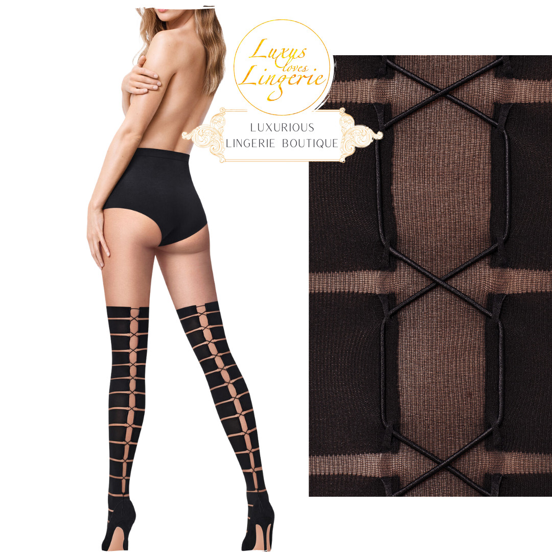 Grace Tights by Wolford XS Extra Small Black Tights with Lacing