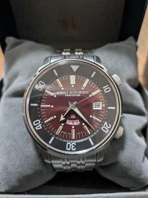 Orient KingDiver RN-AA0D12R Uhr limitiertes rotes Zifferblatt 500 Japan Samml...