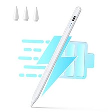 Stylus Pen for iPad 2018-2025, 10 Mins Fast Charge with Tilt Sensitivity white