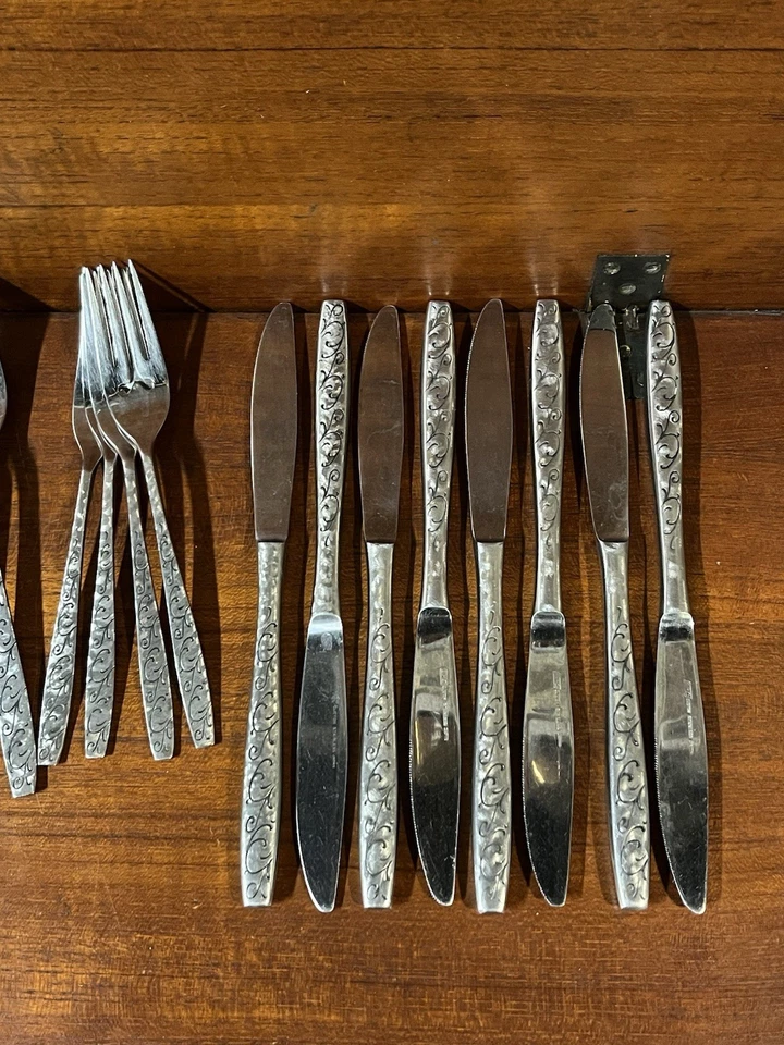 Juego de 34 cubiertos de acero inoxidable Epic EPS2 cubiertos MCM vintage Foto 4 de 4