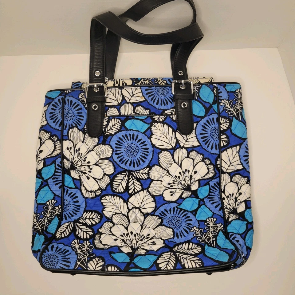 Bolso de Mano VERA BRADLEY Azul Bayou Floral (Retirado) con Correa de Cuero y Cierre de Cremallera  Foto 2 de 4