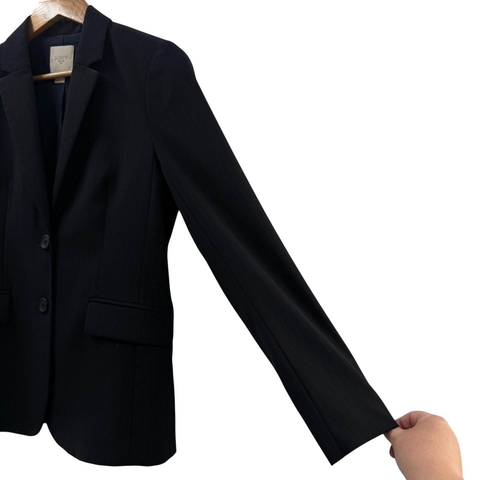 J. Crew Suiting Wool Two Button Thin Pinstripe Bl… - image 4