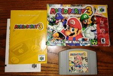 Mario Party 3 (Nintendo 64, 2001) Authentic N64 CIB Game Box Manual Inserts 