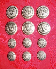 VINTAGE SILVER TONE METAL LIONHEAD GOLF COURSE REPLACEMENT DB BLAZER BUTTON SET