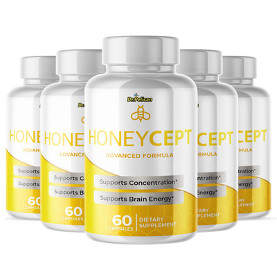 Honeycept - Brain Support - 5 Bottles- 300 Capsules