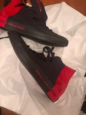 Converse Chuck Taylor All Star Hi Seek Peace Black + Red SZ 7