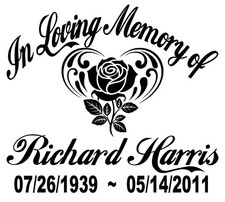 In Loving Memory Heart Flower Butterfly Memorial Sticker Decal   3 Font Choices