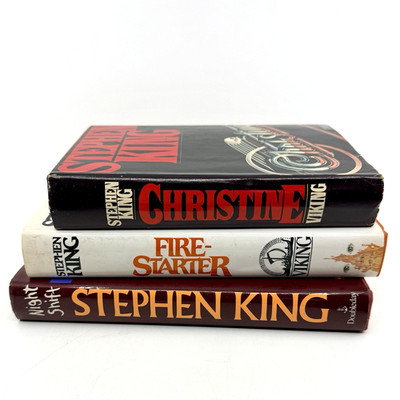Stephen King HC Lot of 3 books Christine, Firestarter, Night Shift AS IS