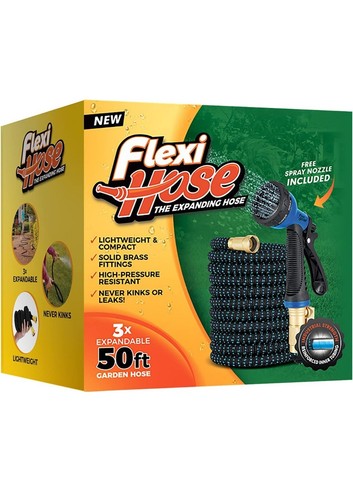 Tubo flessibile da giardino 50' leggero, senza pieghe. Ugello Spray | Spedito da USA