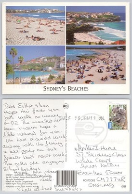 x01565 Strände Sydney NSW Australien Postkarte 2011 Briefmarke