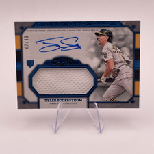Topps 2024 Tier One Tyler Soderstrom Jumbo Relic Auto Blue #47/49 Athletics