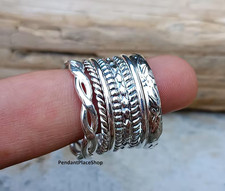 925 Sterling Silver Stacking Ring Set: Hammered, Dotted, Thin  Thick All Size