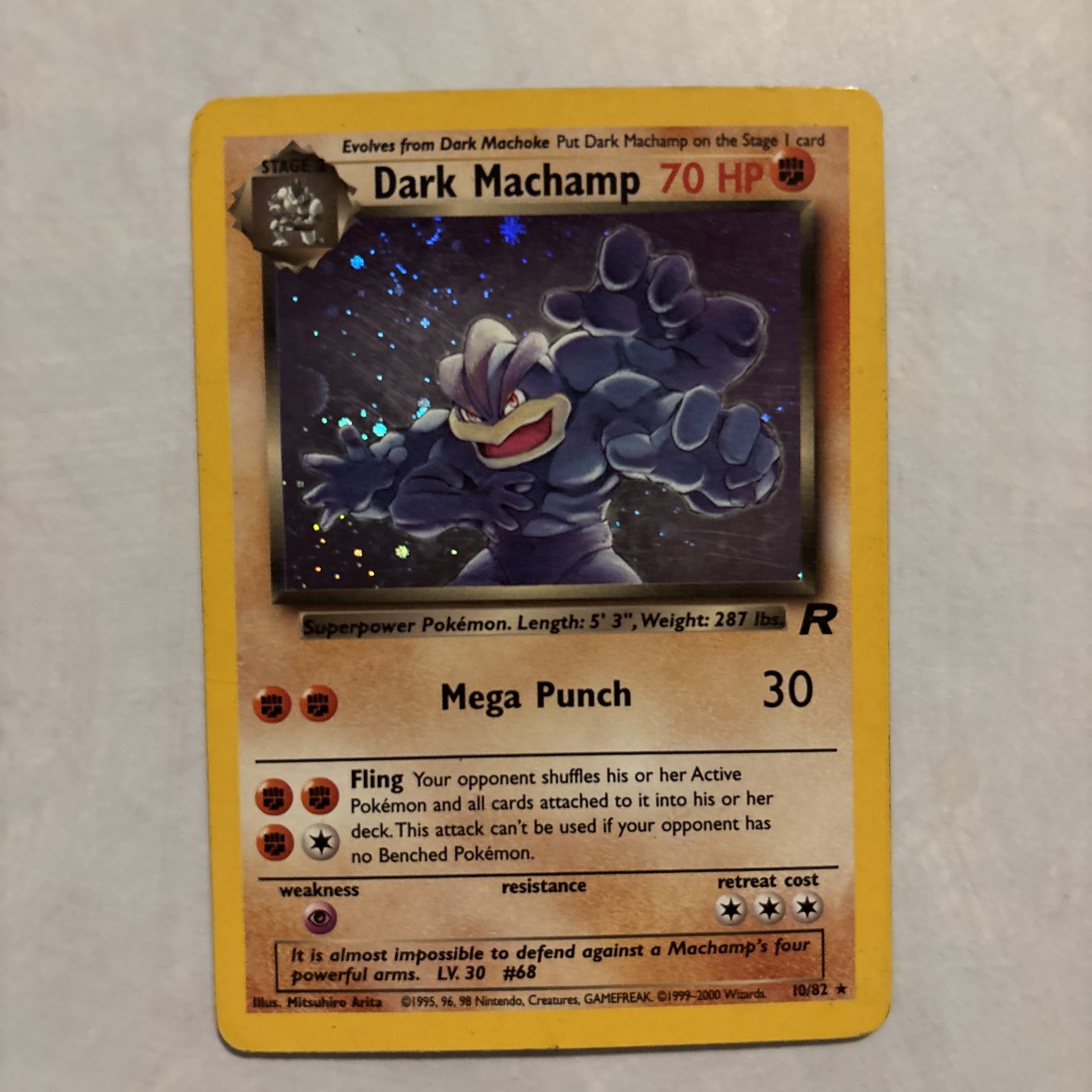 Dark Machamp - 10/82 - Pokemon Team Rocket Unlimited Holo Rare Card WOTC NM