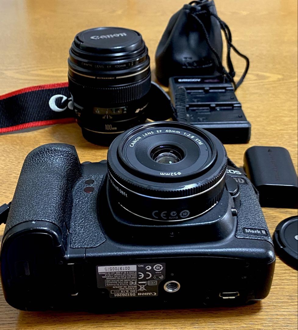 Canon EOS 5D Mark II Camera Body with EF 100mm f/2 & EF 40mm